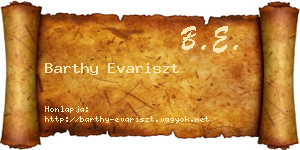 Barthy Evariszt névjegykártya